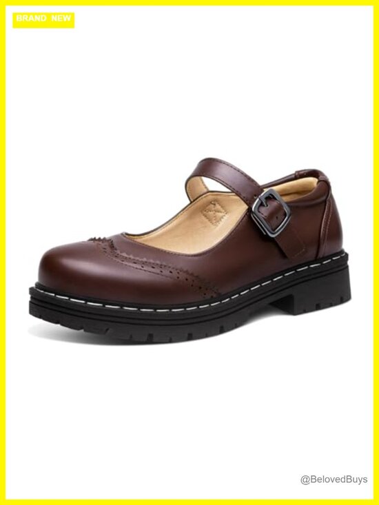 Shoes - Gothic Mary Jane Oxford Shoes - Ankle Tie, Platform Heel, Round Toe